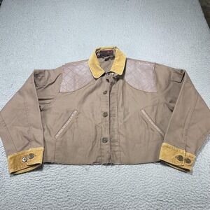 Vintage 10-X Jacket Mens XL Brown Canvas Corduroy Collar Hunting Field Bomber
